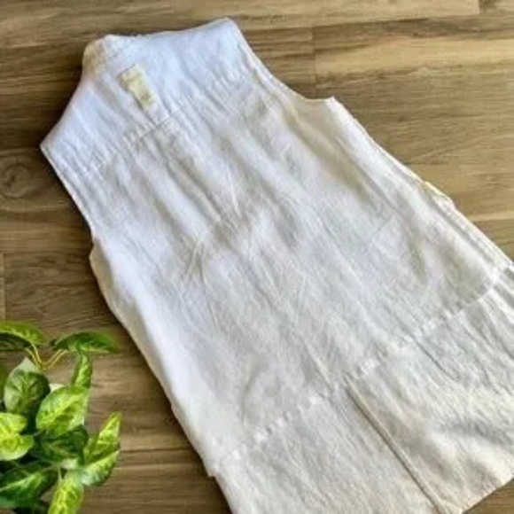 Chico’s Sleeveless Linen High-Low Tunic White | Button Down‎ Top Size 0 - Picture 12 of 15